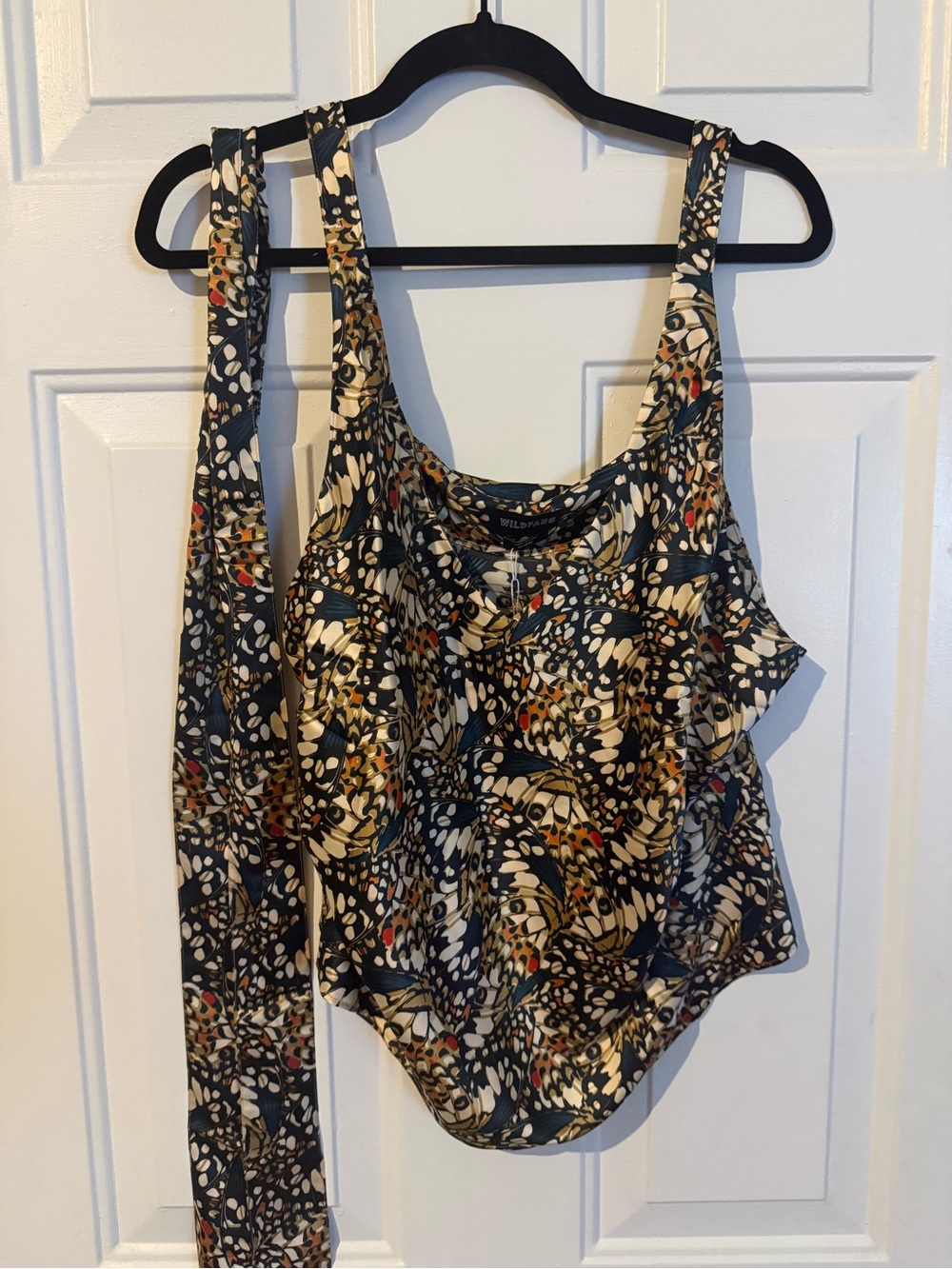 Wildfang Navy and Cream Printed Tank Top size XL